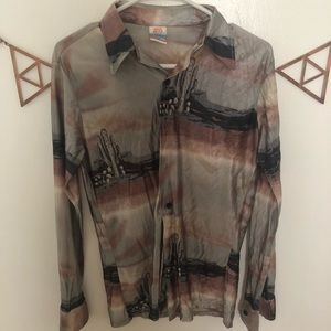 ~vintage disco cowboy button-down (m)~